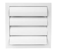190x190mm / 7.5x7.5 inch Air Vent Cover with Non-Return Gravity Shutters - Ventilation Grille with Flyscreen - ABS Plastic White