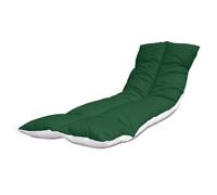 Lancashire Textiles Supreme Quality Sun Lounger Recliner Patio Garden Furniture Replacement Cushion Toppers Pads with Elasticated Straps - Made in UK (Lush Green, Pack of 2)