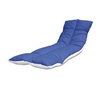 190X60Cm Sun Lounger Cushion, Polycotton Royal Blue Top, Elastic Straps, Multi-Use Garden, Patio, Camping, Uk Made (Pack Of 2)