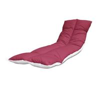 Lancashire Textiles Supreme Quality Sun Lounger Recliner Patio Garden Furniture Replacement Cushion Toppers Pads 60 x 190 Cm with Elasticated Straps - Made in UK (Wine, Pack of 2)