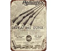 1910 Remington Repeating Shotguns And Umc Shells Metal Tin Sign 8X12 Inches