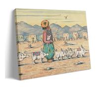 1910 Surrealism Print Herbert Crowley's 'Bottledogs! Bottledogs! Who Buy Bottledogs' - Quirky Wall Art Featuring Characters And Pulling Dogs Wall Art Aesthetic Canvas Painting Picture Living Room Deco