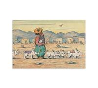 1910 Surrealism Print Herbert Crowley's 'Bottledogs! Bottledogs! Who Buy Bottledogs' - Quirky Wall Art Featuring Characters And Pulling Dogs Picture Print Canvas Wall Paint Arts Decor Modern Home Artw