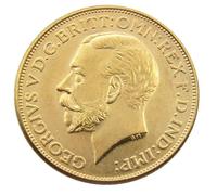 1911-1919 King George V British Sovereign Gold Coin Replica，1919 | St. George & Dragon, 7 Year Dates, Collector's Piece, Gold Finish, Historical Commemorative