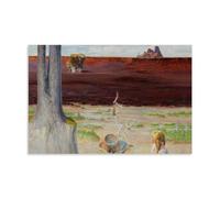 1912 Symbolism Art Print My Life - Left Section of The Triptych by Jacek Malczewski, Girl And Rural Scene Wall Decor Picture Print Wall Art Painting Canvas Artworks Gift Idea Room Aesthetic Unframe-st