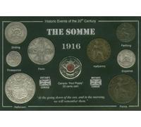 1916 Battle of the Somme WWI World War One The Great War Poppy Antique Coin Display Gift Set (Veteran Remembrance Day Present)