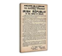 1916 Proclamation of The Irish Republic - 1916 Rising Ireland Independence Art Canvas Poster Wall Art Decor Print Picture Paintings for Living Room Bedroom Decoration 12x18inch(30x45cm)