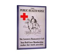 1917 World War I Red Cross Public Health Nurse Poster Decorative Painting Canvas Wall Posters And Art Picture Print Modern Family Bedroom Decor Posters 12x18inch(30x45cm)