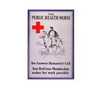 1917 World War I Red Cross Public Health Nurse Poster Decorative Painting Canvas Wall Posters And Art Picture Print Modern Family Bedroom Decor Posters 08x12inch(20x30cm)