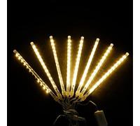 192 LED Solar Lights Meteor Shower Rain Tree String Light for Garden Wedding Christmas Xmas Decoration Outdoor (Warm White)