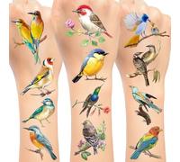 192 PCS Bird Temporary Tattoos Stickers, Small Rainforest Bird Party Favors Birthday Party Decorations Supplies for Kids Boys Girls Classroom Rewards, 16 Sheets