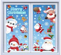 192 PCS Christmas Window Stickers- Reusable Xmas Window Stickers- Double-Sided Colorful Christmas Stickers- Christmas Window clings- Decals for Christmas Decoration