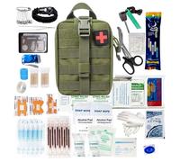 192 PCS First Aid Kit, Emergency Trauma Kit First Aid Bag, Jumbo Trauma Bag, First Aid Molle Pouch for Home & Workplace Includes Bandages, Tourniquet & Essentials for Everyday Situations(Green)