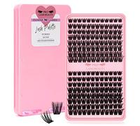 192 Pcs Lash Clusters 2 Styles Mixed Cluster Lashes DIY Eyelash Extensions Eyelash Cluster Extension DIY Individual Lashes Super Thin Band Soft and Easy to Wear (Into You-01+Into You-02,D-Mix)