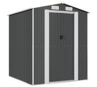 vidaXL Garden Shed Anthracite 192x191x223 cm Galvanised Steel, Black