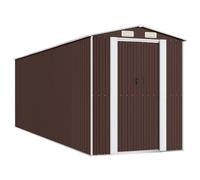 (192 x 606 x 223 cm (L x W x H)) vidaXL Garden Shed Galvanised Steel Outdoor Tool Storage Patio Lawn Tool Shed