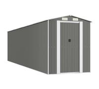 Garden Shed Light Grey Galvanised Steel Outdoor Shed Pallet Woodshed vidaXL