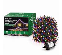 1920 LEDs Christmas Tree Cluster Light Multicolour 28.8m Fairy String Light | 8 Modes, Memory, Timer, IP44 Waterproof, Mains Powered for Indoor/Outdoor, Christmas, Halloween, Home, Garden Decorations