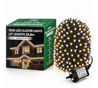 Shatchi 1920 Christmas Tree Cluster Lights Warm And Cool White Multifunction 8 Light Modes