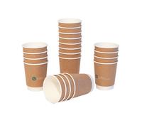 (19204 double-layer anti-scald kraft paper cup (280ml) (20 pieces/pack) *Default, 19204 double-layer anti-scald kraft paper cup (280ml) (20 pieces/pack)) Deli 100 paper cups disposable heat-insulated