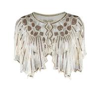 1920s Accessories For Women 1930s Shawl Wedding Guest Sequin Shrug 1921s Clothes Elegant Women's Evening Wear Sequined Dinner Wrap Jacket Cloak
