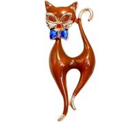 1920s Cat Brooches for Women - Vintage Cute Animals Kitty Anti Exposure Fixed Brooch Elegant Cats Enamel Pin Wedding Bridal Pins Decoration Jewelry for Women Girls UB7955