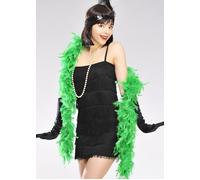 1920s Charleston Bright Emerald Green Feather Boa Flapper Girl Fancy Dress