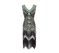 1920s Dresses for Women Clearance,Ladies Beaded Sequins V-Neck Ball Fringe Dresses Hand Embroidered Dress Banquet Small Dresses 1920s Gatsby Flapper Dress Nightclub Style Party Prom Mini Dress S-4XL