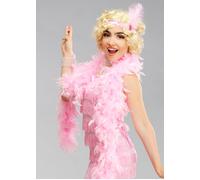 1920s Fancy Dress Baby Pink Feather Boa Flapper Girl Gangsters Moll Accessory