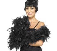 1920s Fancy Dress Feather Boa Black Hen Party 20s 180cm 80g Boah by Smiffys