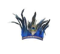 1920s Fascinator Feather Headband, Feathered Fascinators for Women, Hair Accessories Flower Feather Headpiece Feather Headwear for Cocktail Wedding Tea Party Decoration Carnival (Blue, One Size)