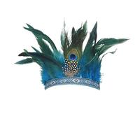 1920s Fascinator Feather Headband, Feathered Fascinators for Women, Hair Accessories Flower Feather Headpiece Feather Headwear for Cocktail Wedding Tea Party Decoration Carnival (Sky Blue, One Size)