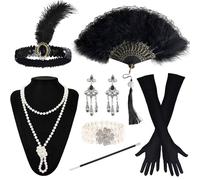 1920s Flapper Accessories Set for Women Roaring 20s Gatsby Party 7 Pcs