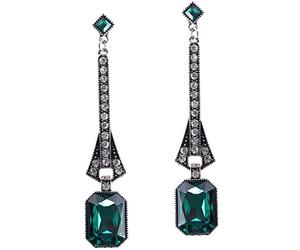 1920s Flapper Art Deco Earrings 20s Flapper Accessories Vintage Wedding Dangle Pearl Earrings