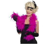 Smiffys Boa, 50g, Fuchsia Feather, 150cm, 1920's Razzle Fancy Dress, 1920s Dress Up Accessories