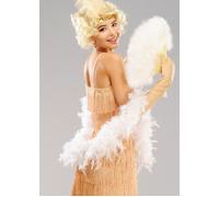 1920s Flapper Girl White Feather Boa