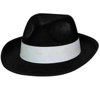 1920s Gangster Costume Set Trilby Hat Tie Braces Mobster Al Capone Fancy Dress (Black Trilby Hat)