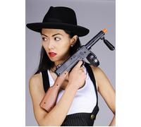 1920s Gangster Fancy Dress Black Plastic Tommy Gun Prop Al Capone Accessory 49cm