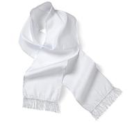 1920's Gangster White Scarf with Tassels 20's Gatsby Mafia Long Shawl Theme Party Fancy Dress Costume Accessory for Men Women