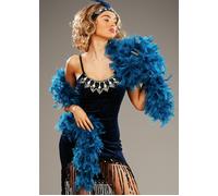 1920s Gangsters Moll Deluxe Teal Feather Boa