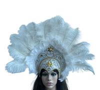 1920s Headband Carnival Celebration Headband Fat Tuesday Feather Hair Hoop Flapper Costume Stage Hat Stage Accessories