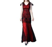 1920s Ladies Womens Vintage V Neck Beaded Sequin Mermaid Hem Formal Evening Party Dance Dress Cocktail Maxi Gown Prom Halloween Fancy Costume
