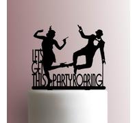1920s Lets Get This Party Roaring - Acrylic Cake Topper 6 Inch Width/Light Green