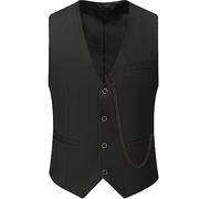 1920s Mens Gatsby Vest with Chain Formal Suit Vest Vintage Waistcoat Costume