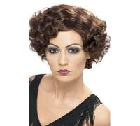 1920's Razzle Brown Flirty Flapper Wig Adult Womens Costume Murder Mystery