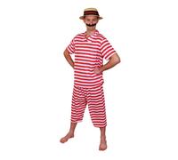 1920s Victorian Bather Costume I Love Fancy Dress Red Medium