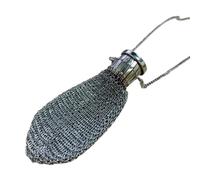 1920s Vintage Chainmail Double Mesh Metal Wallet Twist Lid Gate Top, Funky Travel Coin Holder, silver, M, cosplay