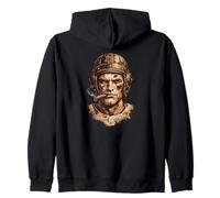 1920s Vintage Football Player Zip Hoodie
