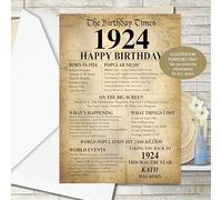 1924 Facts 100th Birthday Personalised ANY NAME Happy Birthday Greeting Card Memories Back in the Year Of Birth -140