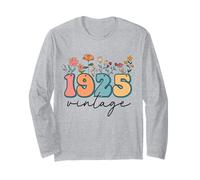 1925 Vintage 99th Birthday Wildflowers 1925 Floral Women Long Sleeve T-Shirt